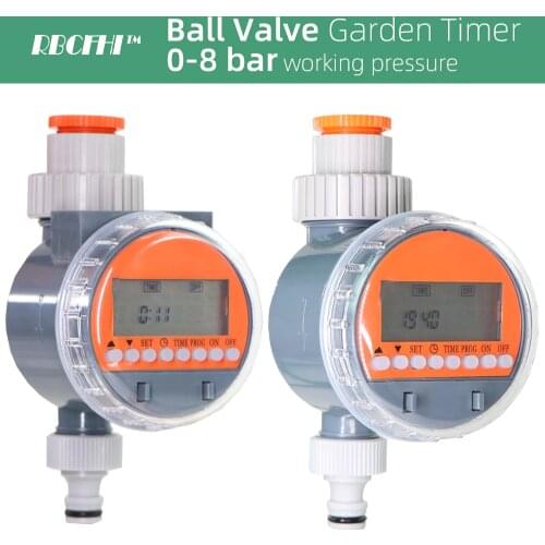 RBCFHI 1PC Ball Valve LCD Garden Water Timer Rain Sensor Automatic Irrigation Controller Electronic Programmable Digital Joints