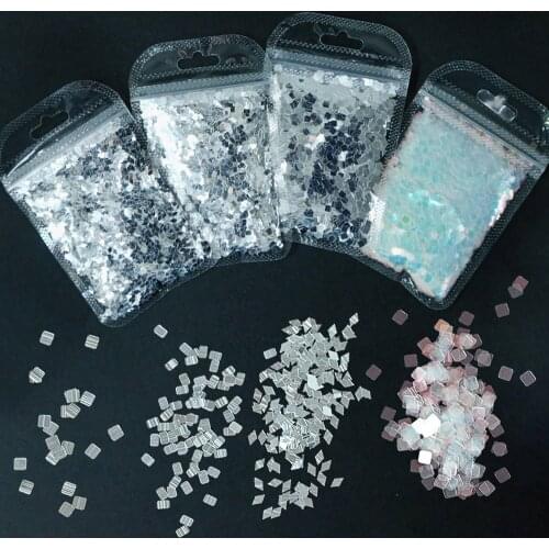 1 Bag Nail Glitter Flakes Holographic Laser Sequins Square/Rectangle/Rhombus/Letter Nail Art Decorations Flakes Paillette Ta#078