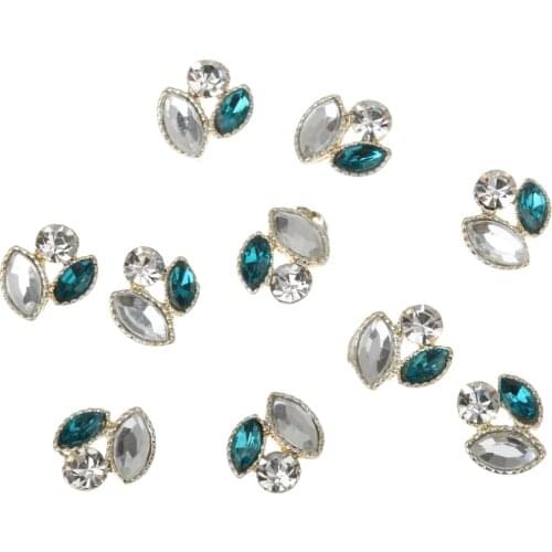 10Pcs 3D Crystals Strass Nail Art Decorations Alloy Rhinestones Peal Stricker Jewelry Hot Nail Art High Quality