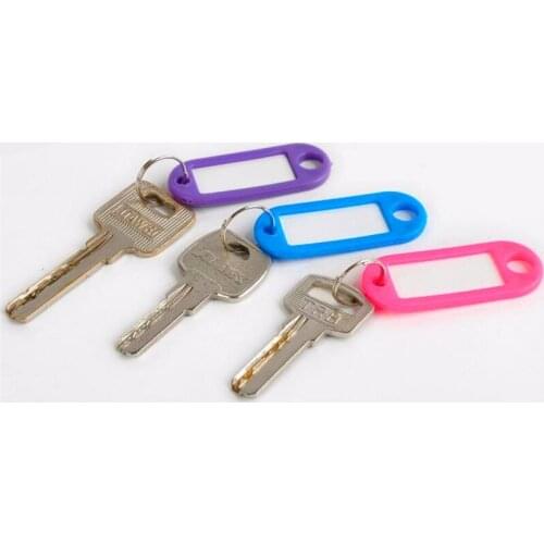 10Pcs/lot Colorful Key ID Labels Name Tags Split Ring Car Door Keyring Keychain Portable Travel Accessories