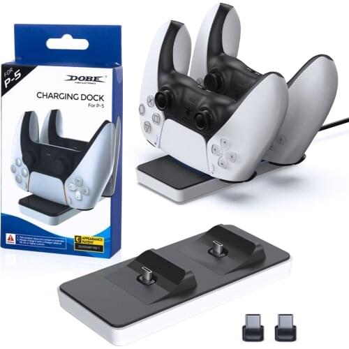 2021 Dual Charging Dock for Sony Playstation 5 PS5 Wireless Controller Port Joystick Gamepad Fast Charger Stand Charging Base