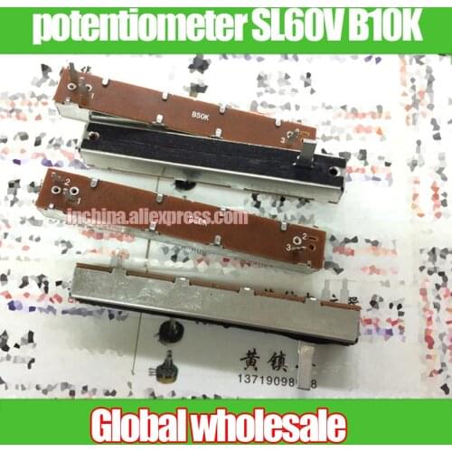 4pcs 73mm SL-608N Mixer Straight Slide Potentiometer SL60V B50K / Single Link Mono Fader Handle High 15MMC 3 feet