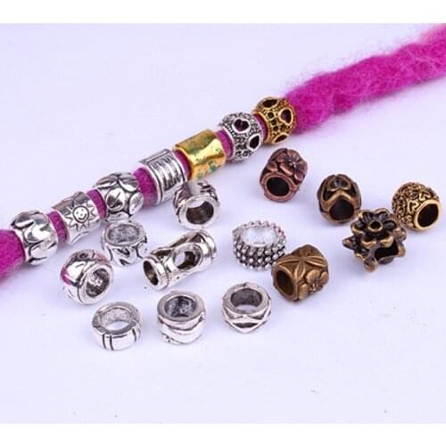 5 Pcs/set Ancient Gold/Silver Plated Adjustable Hair Braids Dread Dreadlock Beads Starfish Shell for Braiding Hair