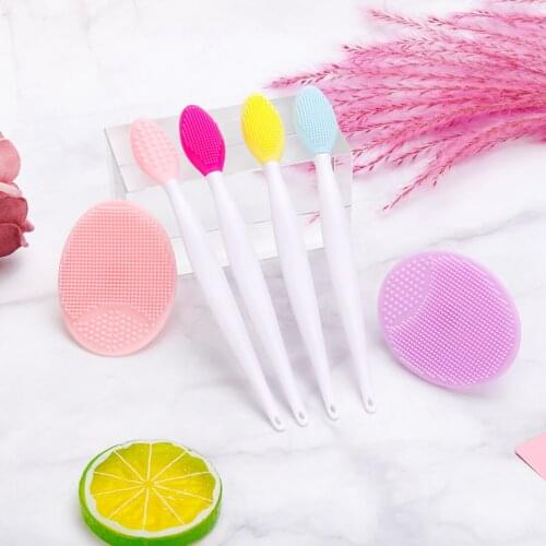 6pcs Silicone Cleansing Brush Washing Pad Facial Exfoliating Blackhead Face Cleansing Brush Tool Soft Deep Cleaning Face Brush