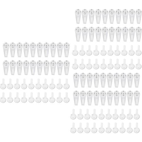 60 Pieces Heavy Duty Plastic Hard Wall Hooks For Photo Picture Frame Mirror Hanging Seamless No Trace Hook