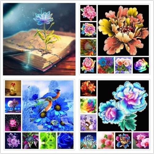 New diy diamond painting 5d flower 5d diamond embroidery full set diamond mosaic flowers picture of rhinestones Christmas gift