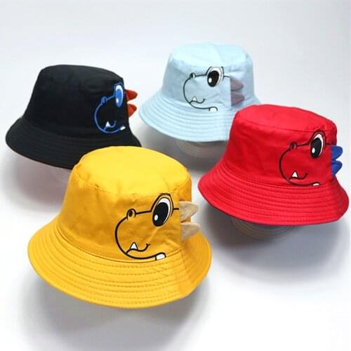 Baby Boy Hats Soft Cotton Sunhat Eaves Baseball Cap Sun Hat Baby Girl Brim Sun Hats Summer Outdoor Kids Dinosaur Bucket Hat