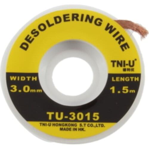 Security 5 Ft. 3 Mm BGA Desoldering Wire Braid Solder Remover Wick Soldering Accessory Metal Color Tin TU-3015