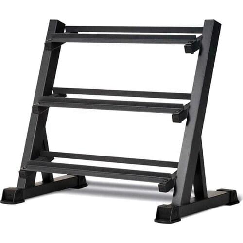 Household Square Pipe Dumbbell Stand Gym Vertical Fixed Three-Layer Dumbbell Placing Rack Dumbbell Bracket Bearing