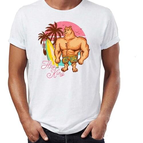 Mens T Shirt Swole Doge Vs Cheems Drawing Art Funny Meme Tee