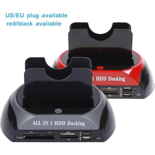 HDD Docking Station 2.5/3.5 inch IDE/SATA Mobile Hard Disk Base Dualbay Multifunctional Hard Disk Base BOX Hdd Enclosure station