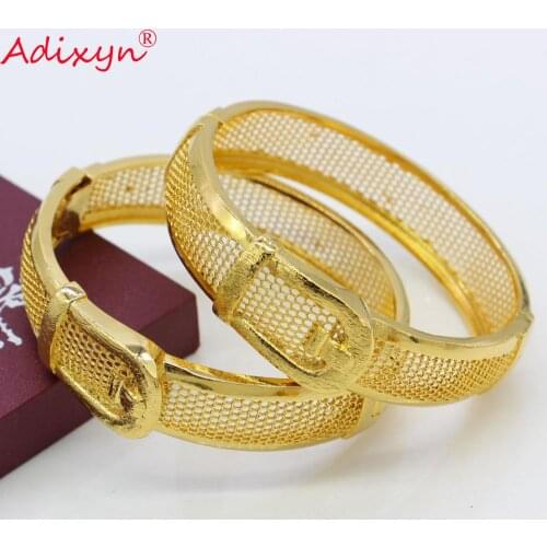 Adixyn Gold Color Ethiopian Jewelry Bangles For Women Dubai Cuff Bangles&Bracelet African/Dubai Weeding jewelry Gifts N080820