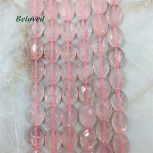 10*14mm Oval Faceted Druzy Roses Quartz Slice Spacer Loose Beads,Pink Crystal Quartz Slab Necklace Making Findings, BG18081