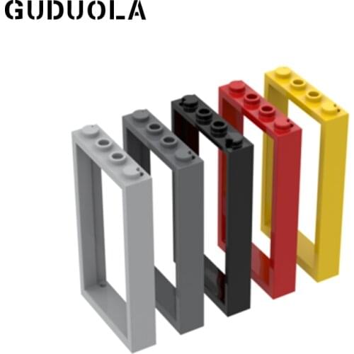 Guduola Window Door Frame 1x4x6 Single Sided 60596 Frames/Windows/Walls and Doors MOC Building Block Toys Parts 10pcs/LOT