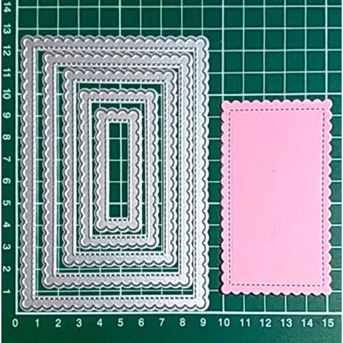 JMCRAFT Rectangle Sawtooth Border #3 Metal Cutting Dies DIY Scrapbook Handmade Paper Craft Metal Steel Template Dies