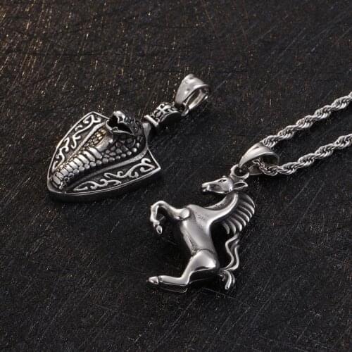 Stainless Steel Viper Pendant Punk Titanium Steel Mens Casting Jewelry