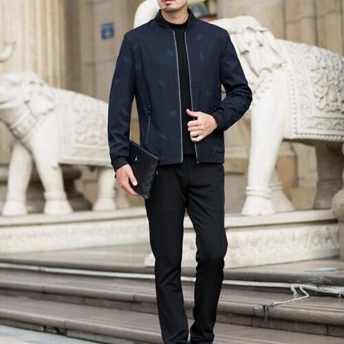 Casual Male Big Size Mens Spring Jackets Stand Collar Solid Zipper Coats & Jacket XXL XXXL Brand Clothing