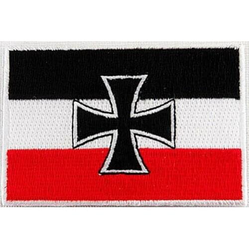 Hot! GERMAN NAVY WWI JACK FLAG iron-on patch CROSS GERMANY embroidered CROSS (Size is about 5.8-3.8 cm )