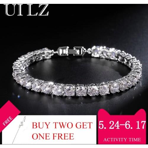 Uilz Zircon Rome Bride Wedding Bracelet & Bangles Hip hop Jewelry Cut 5.0 mm CZ Tennis Bracelets For Women/Men Party UilzBP051