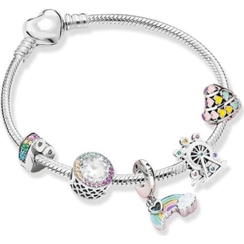 GChic Dream Rainbow Bracelet Set for Bracelet for Women DIY Gift Accessories Ferris Wheel Rainbow Beaded Bracelet Bangles