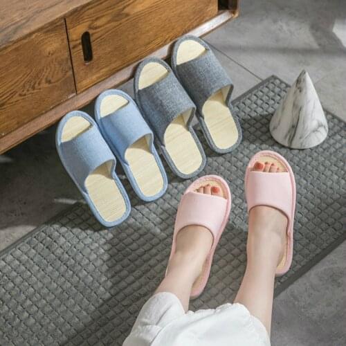 2019 new bamboo household sandals and slippers summer bamboo weed grass room soft bottom home couple indoor linen slippers
