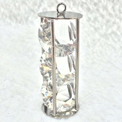 Newly crystal pendants copper silver-color arc cube cage 9x19mm 18x44mm 25x46mm women necklace jewelry 2/pcs B884