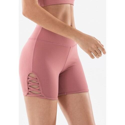 Sexy High Waisted Side Opening Seamless Sport Shorts Women Workout Push Hips Gym Yoga Running Fitness Elastic Quick Dry