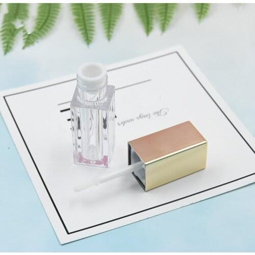 Plastic Lip Gloss Tube, Empty DIY Elegant Clear Tube with Gold Cap, Top Grade Liquid Lipstick Container F104