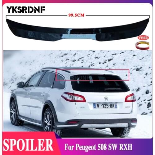 Car Styling Spoiler For Peugeot 508 SW RXH 2011 2012 2013 2014 2015 Spoiler High Quality ABS Material Gloss Black Spoiler