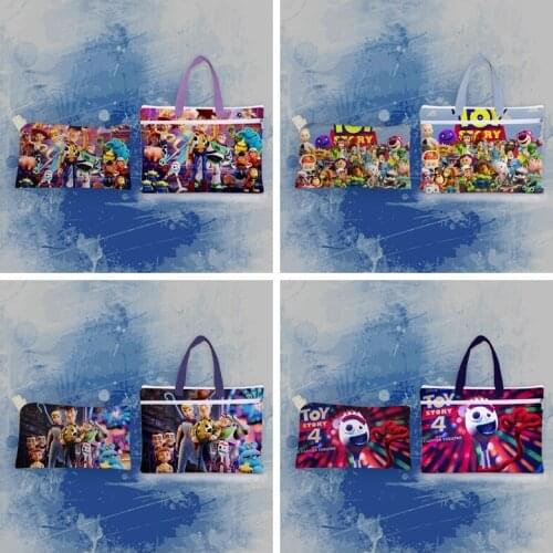 Disney Toy Story Anime Figures Cartoon Product Cosplay Accessories Customized Document Bag Storage Handbag Student Unisex
