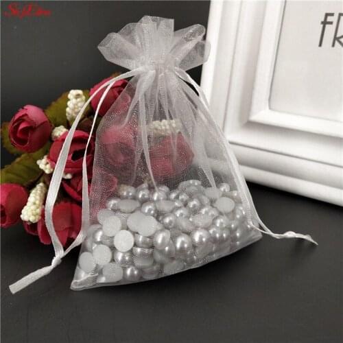 Organza Bags 100pcs bolsas de organza Jewelry Pouch bolsitas de organza Small Gift Bag sacchetti organza Can Custom Logo 7ZSH315