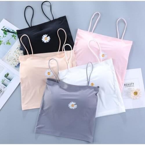 Women Cotton Underwear Tube Tops Sexy Solid Color Top One Piece Traceless Ice Silk Underwear Fashion Sports Bra Female Lingerie