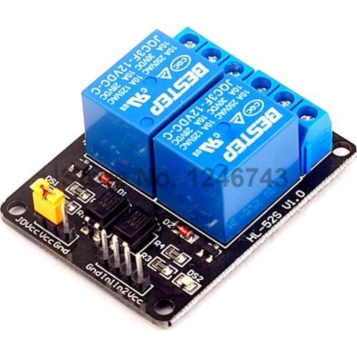 1PCS 2 Channel Relay Module 12V 2Channel Shield for Arduino