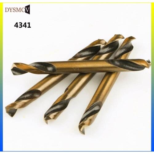 10PCS 3.0mm- 3.2mm 3.5mm 4.0mm 4.5mm 5.1mm5.2mm5.5mm 6.0mm 4341HSS-CO cobalt drill double-head twist drill for stainless steel
