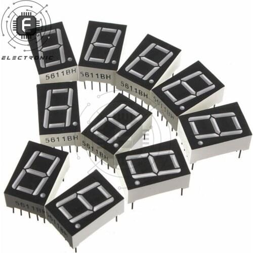 10PCS 0.5 Inch LED Display 7 Segment 1 Bit Digit Tube Red Common Anode Digital 0.5 Inch Digital Tube