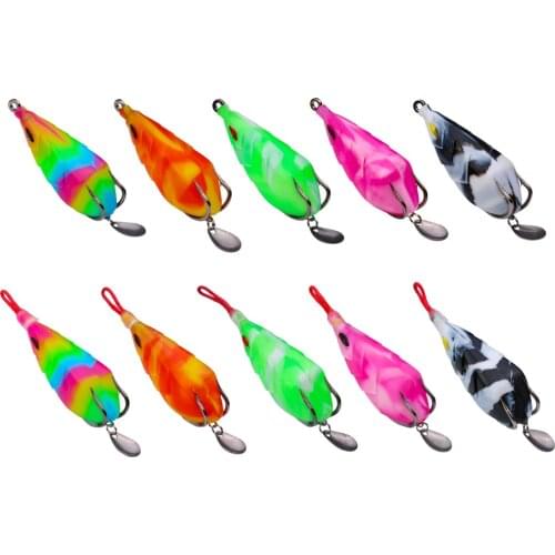 13g 6cm Spoon Fishing Lure For Bass Floating Perch Wobbler Fishing Silicone Bait Soft Lure Frog Fishing Artificial Fish Cast