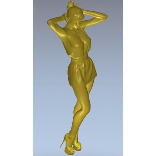 3d model relief for cnc or 3D printers in STL file format Girl in short dress