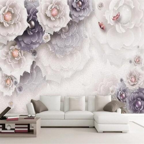 Milofi custom 3D wallpaper mural peony jewelry flower living room background wall decoration painting mural wallpaper