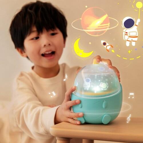 6 Types Projector Night Light Music Box Dinosaur LED Starry Sky Projection Lamp Rechargeable/Rotatable/Sing for Kids Baby Gift