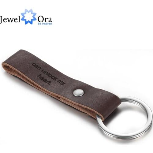 JewelOra Personalized Keyring Keychain Gifts for Men Customized Engraving Key Chains for Women Birthday Stainless Steel Jewelry