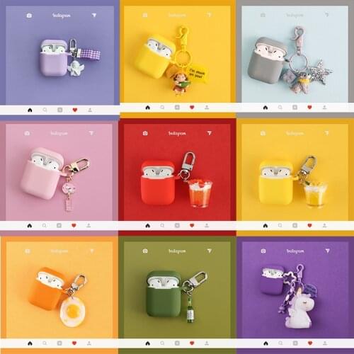 For Apple AirPods Case Cute Silicone Earphone Cases For Airpods Air Pods Accessories Protect Cover with Cartoon Key Ring Gifts