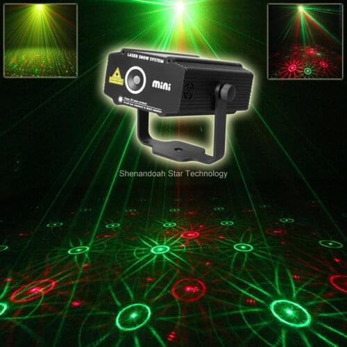 ESHINY Mini 2in1 R&G Sunflower Patterns Laser Projector Disco DJ Club Shop Holiday family Party Stage Effect light Show N85B21