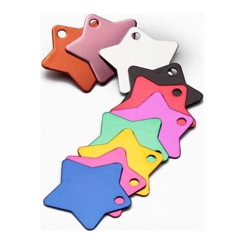 30 pcs pet ID tag, Aluminum dog cat tag,luggage tag satr shape of tags personalized