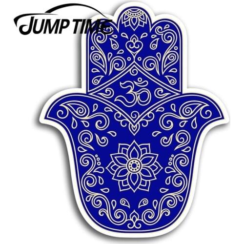 Jump Time Hamsa Hand Om Ohm Indian Vinyl Stickers Sticker Laptop Gift Waterproof Car Decal Window Bumper Auto Accessories