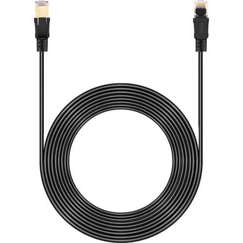 Cat8 Cable Shielded Twisted Pair Copper Wire Flexible Copper-Plated Crystal Head 24K Gold-Plated RJ45 Connector