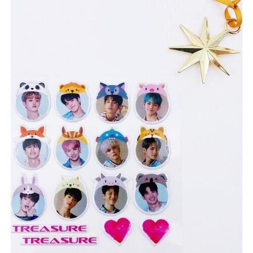 KPOP Treasure Jihoon Mashiho Jaehyuk Asahi Hyunsuk Yedam Haruto Yoshi Junkyu Jeongwoo Doyoung stickers bubble cartoon stickers