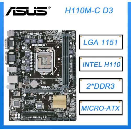 For ASUS H110M-C D3 Desktop Motherboards DDR3 1600 LGA 1151 Micro-ATX Original Used Motherboard