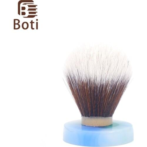 Boti Brush-Mount Synthetic Hair Knot Reddish Brown And White Bulb Type Daily Beard Shaping Tool Beard Care Kit