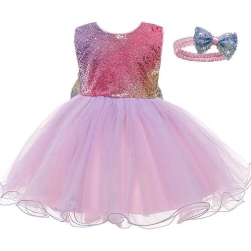 2020 Autumn Winter New Princess Dress With Headband Knot Childrens Dress Evening Dress for Party Costumes Children Clothing