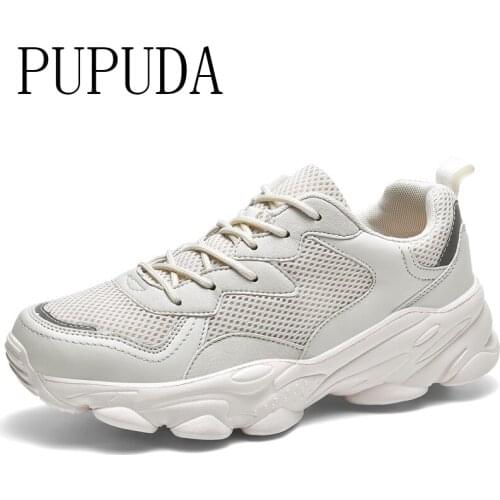 PUPUDA fashion casual shoes 2020 new sneakers men mesh breathable chunky sneakers big size11 comfortable running shoes men